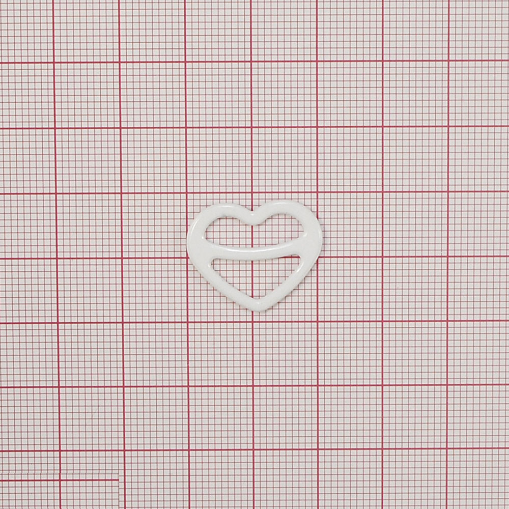 Перетяжка бельевая металл Сердце 14*16мм (внутр.), 17,4*20,6мм (внешн.), белый, 1т.шт, уп. Перетяжка бельевая