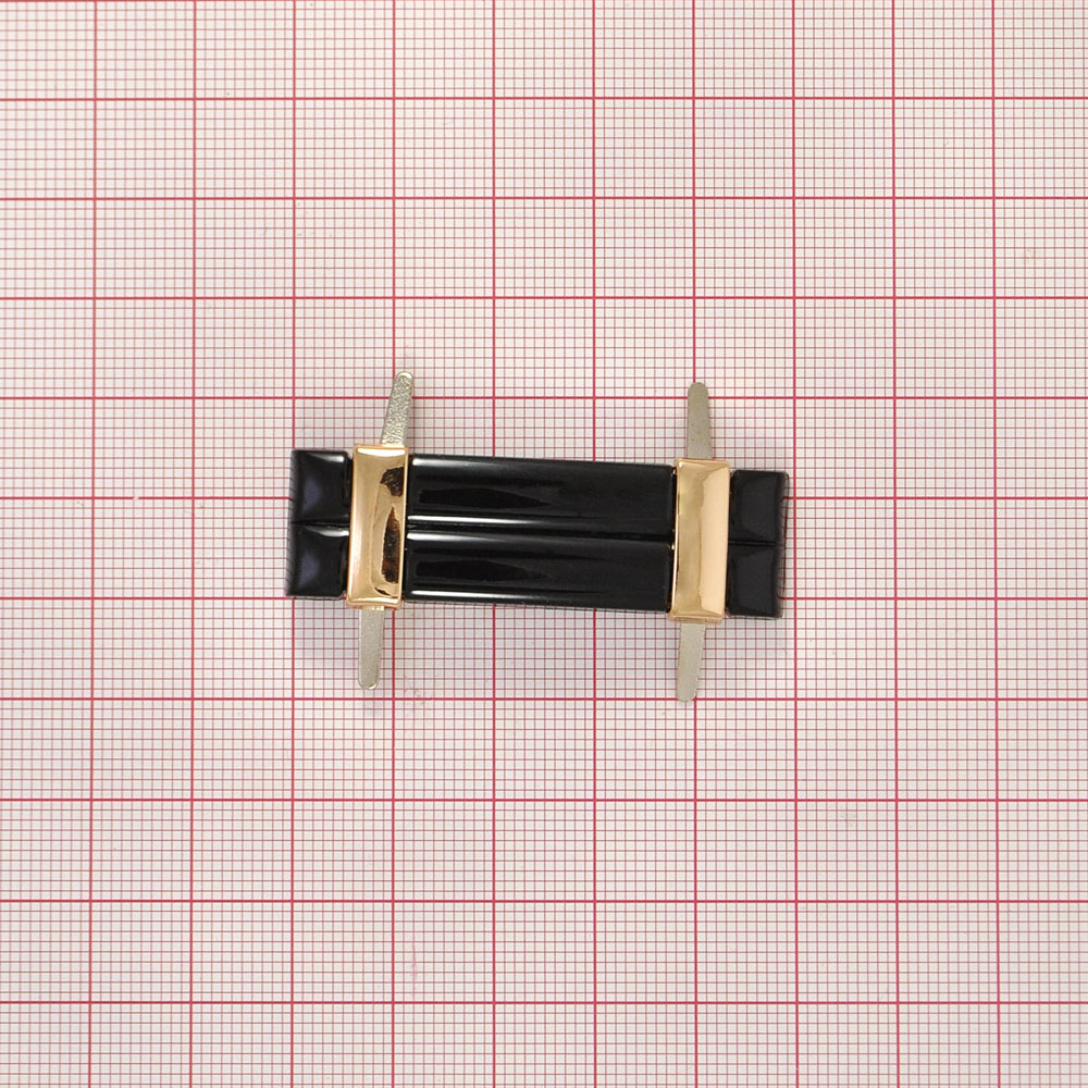 Краб металлический HY-В11256 Лавочка 50*15мм GOLD, черный, шт. Крабы Металл Геометрия