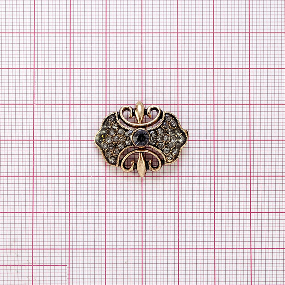 Краб Камни в металле 25*20мм antique gold, серый, шт. Крабы Металл Геометрия Декор