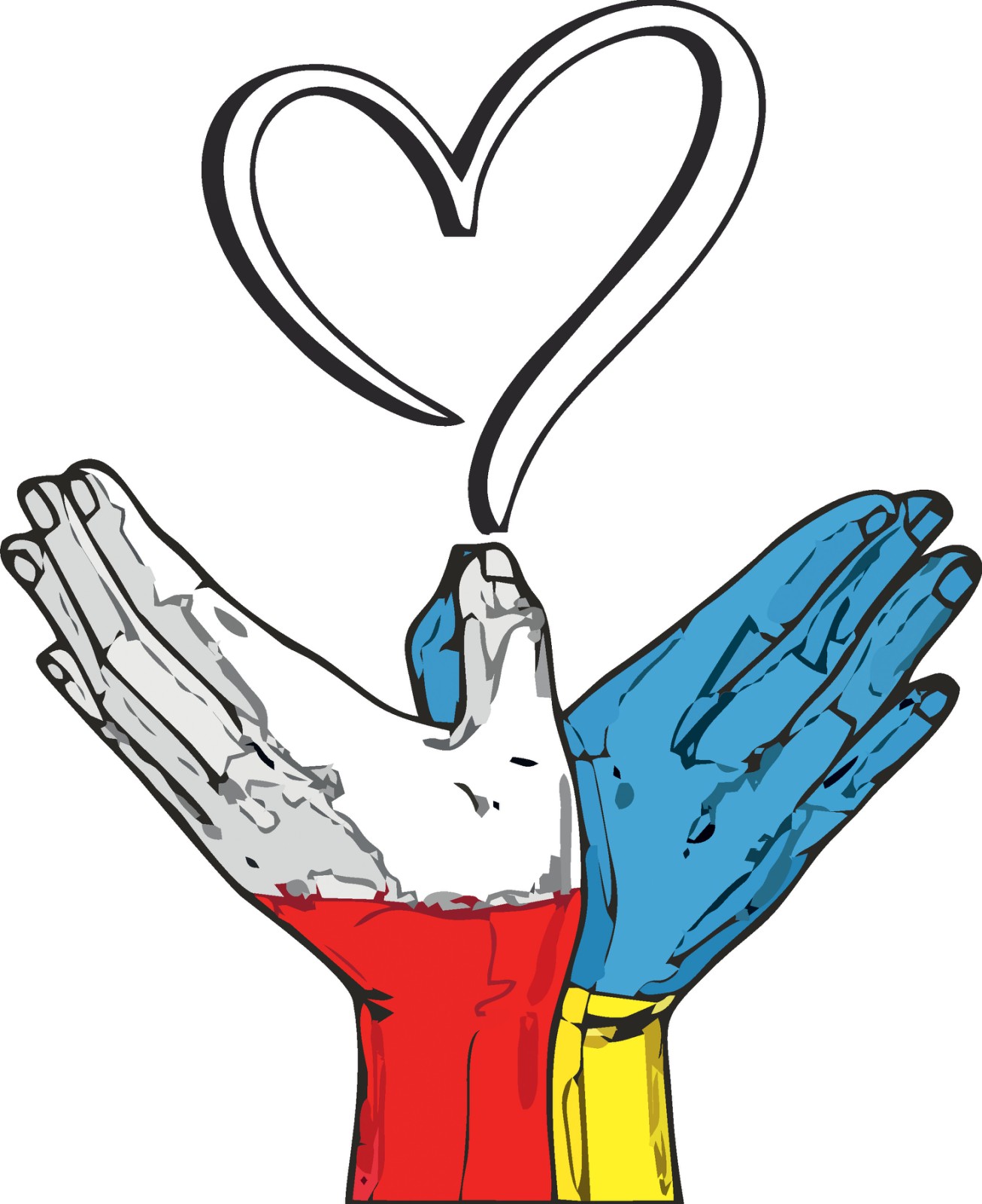 Термоаппликация Сердце (Польша и Украина), 20*24,5см, полноцвет /термопринтер/, шт. Термоаппликация термопринтер