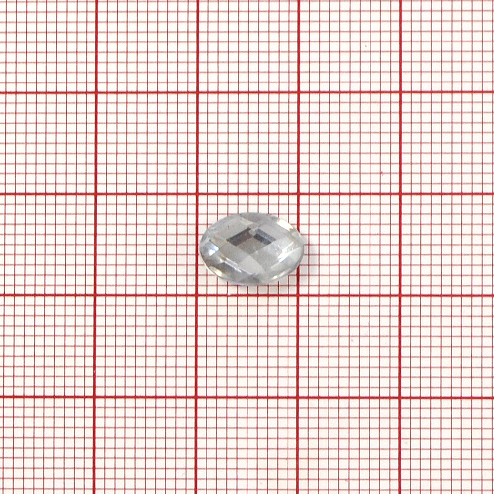 Стразы Д на клей, овал 8*10мм бел.кристал 38, 1тыс.шт. Стразы на клей