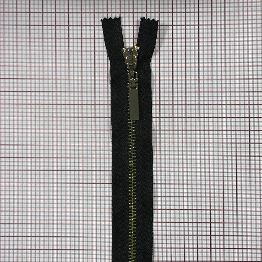 Змейка металлическая  №5 105см О/Е GOLD, черная ткань, двусторонняя, шт. Змейка Металл