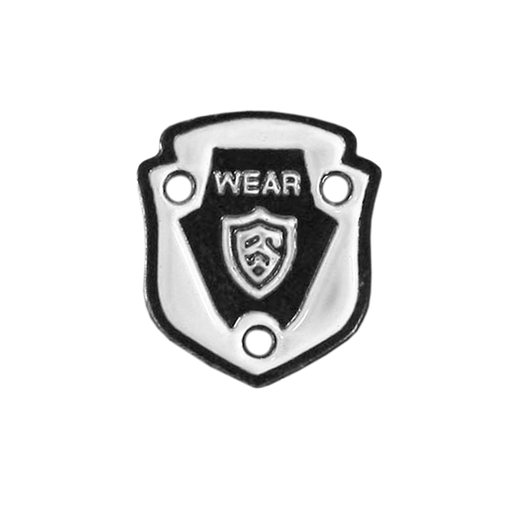 Лейба металл Wear Герб бело-черная эмаль. Лейба Металл
