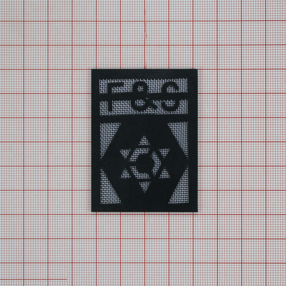 Лейба п/у, сетка F&S 4.3*6см черный, серебро. Лейба Кожзам