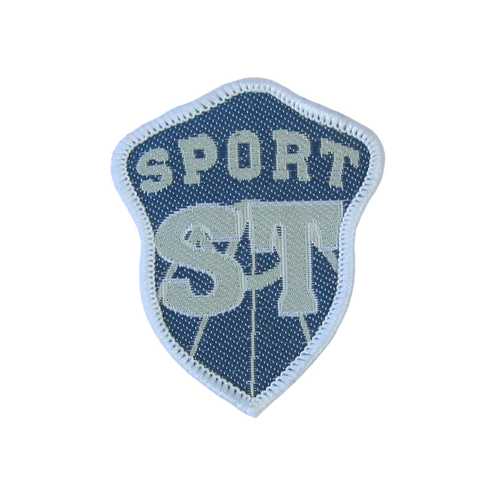 Нашивка тканевая A49 Sport ST 4,5*5,5см синяя, серо-белый рисунок, шт. Нашивка Вышивка, Ткань