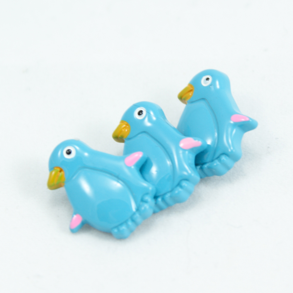 Пуговица детская CD-087 Пингвин голубой 17,8мм, шт. Пуговица Детская