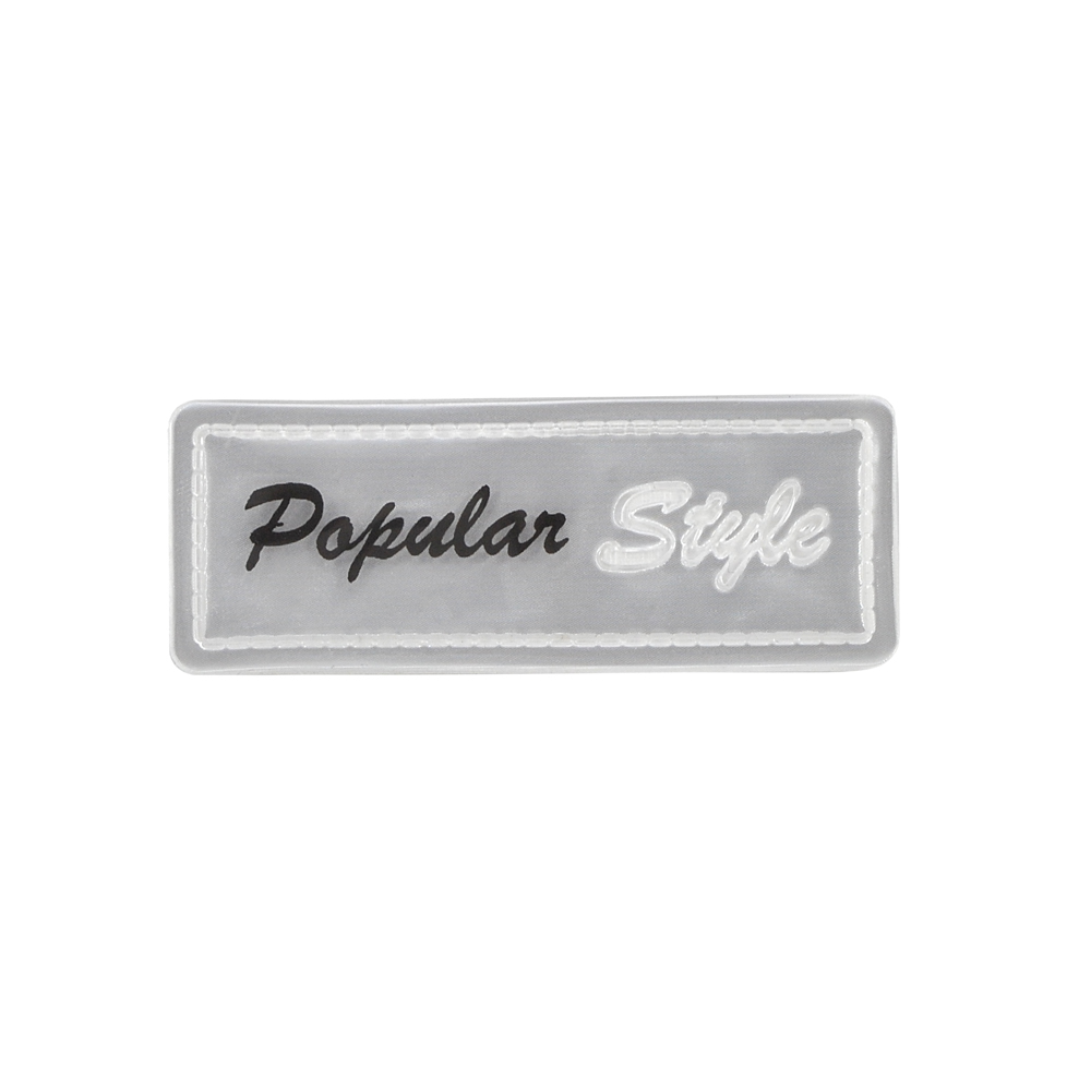 Лейба светоотражающая POPULAR STYLE 2,7*6,8см, серый, черный, шт. Лейба Кожзам