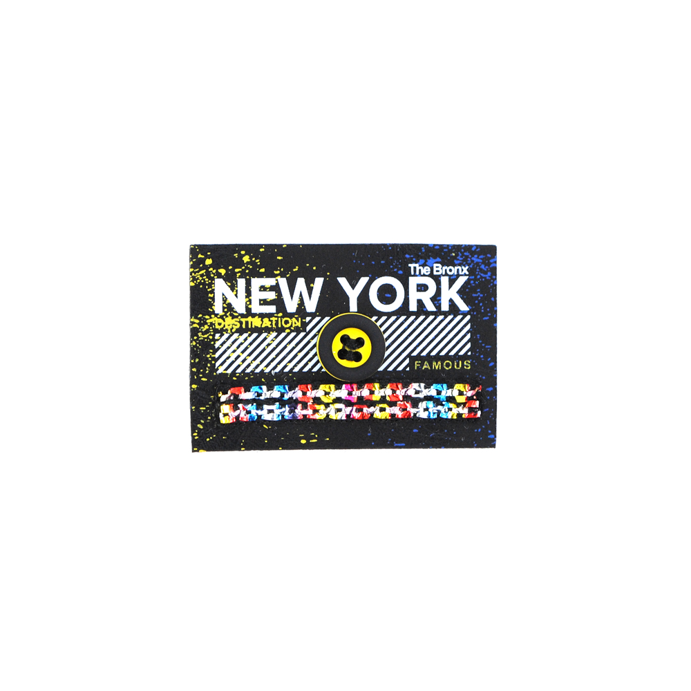 Лейба резиновая NEW YORK, 4,5*3см, черный, желтый, серый, шт. Лейба Резина
