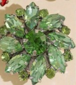 Украшение для пуговицы Цветок, камень зеленый. шт. Украшение для пуговицы