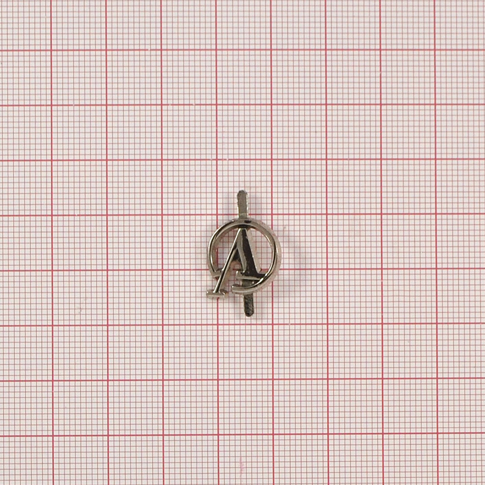 Краб металл V 5389 круглый 14мм. NIKEL, шт. Крабы Металл Надписи, Буквы