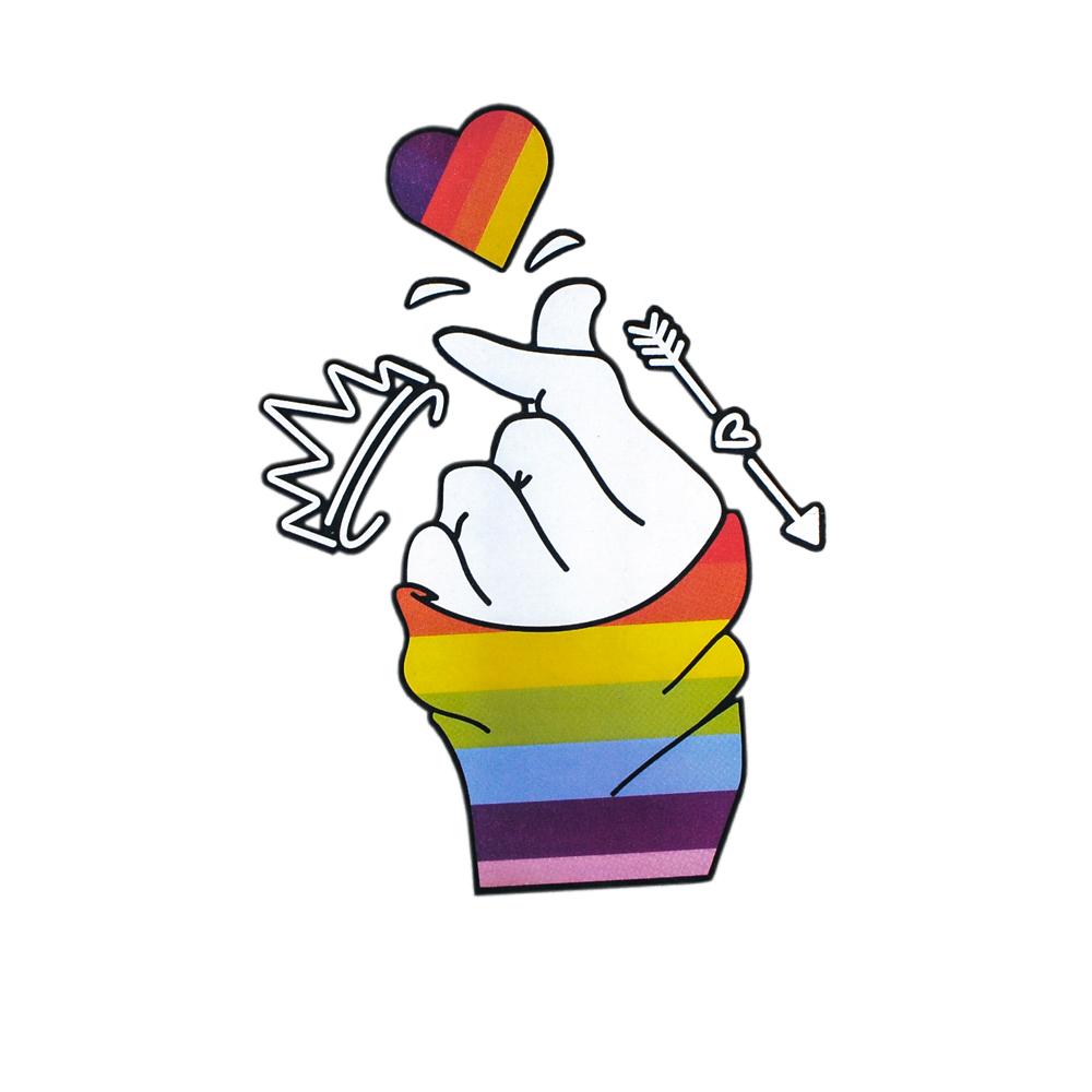 Термоаппликация №7-7 LIKEE саранхули (сердце пальцами ) 15*24см, шт. Термопереводки Детские