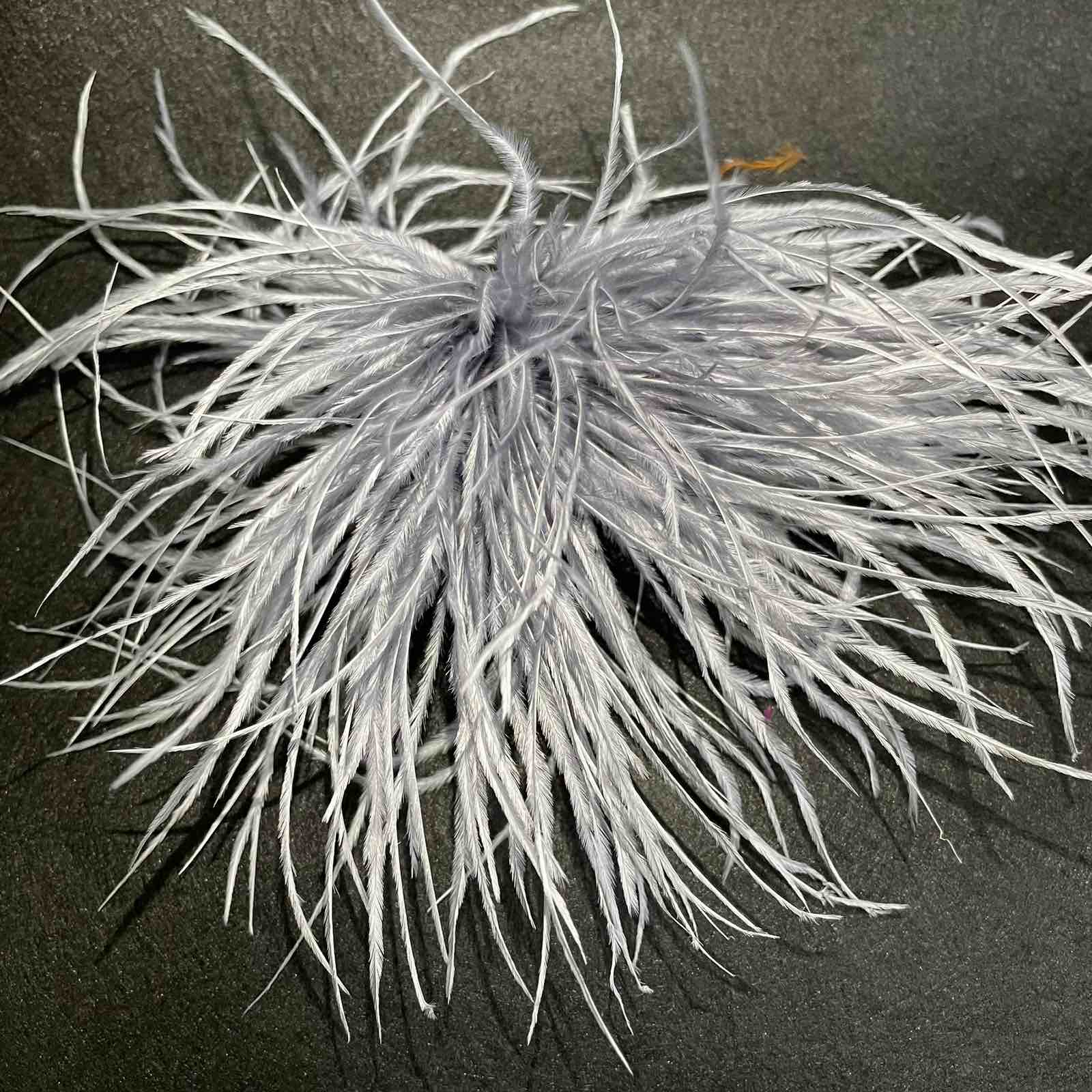 Брошь из перьев, 13-16см, сер., шт.. Перья