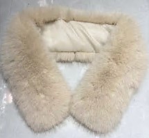 Воротник мех, 8*73см, белый, серый, шт. Воротники