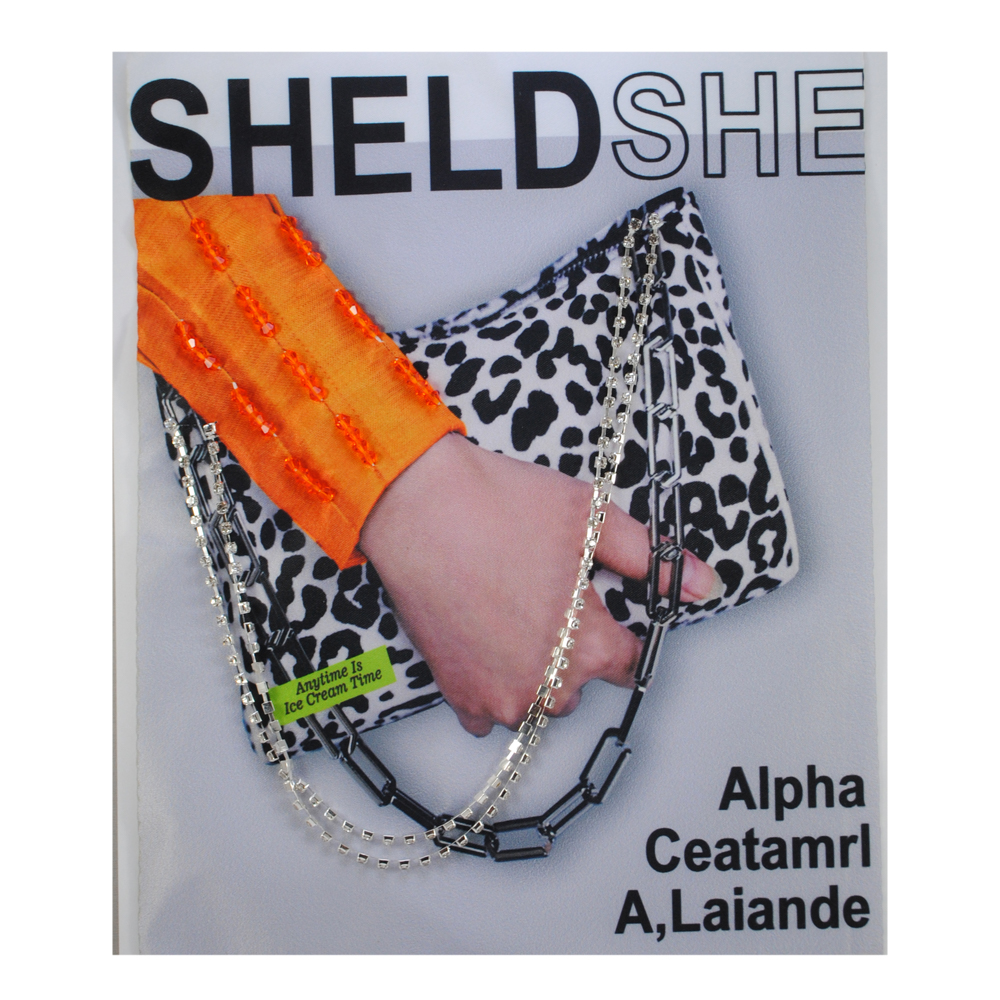 Аппликация пришивная со стразами Сумка SHELD SHE, 19,1*24см, черный, белый, оранжевый, зеленый, шт. Аппликации Пришивные Ткань, Органза