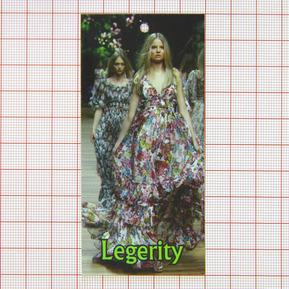 Этикетка бумажная Legerity (цветной сарафан). Этикетка бумага