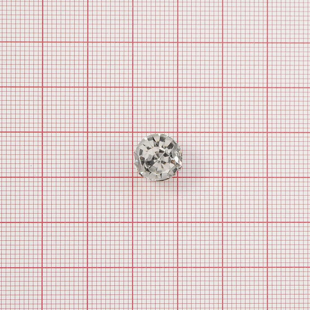 Стразы пришивные в металле круглые, круглые зажимы, 1см, crystal, шт. Стразы пришивные в металле