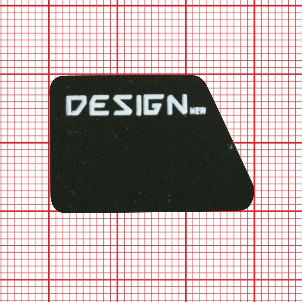 Лейба резиновая DESIGN 20*30мм черная трапеция, белые буквы, шт. Лейба Резина
