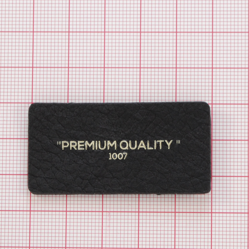 Лейба кожзам Premium quality, 5*2,5см, черный, бежевый, шт. Лейба Кожзам
