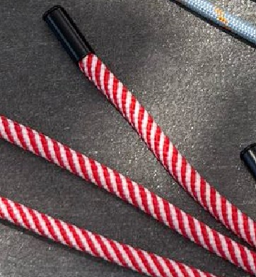Шнурок 5мм с металл наконечниками, 150см, красно-белый, черный, шт. Шнур