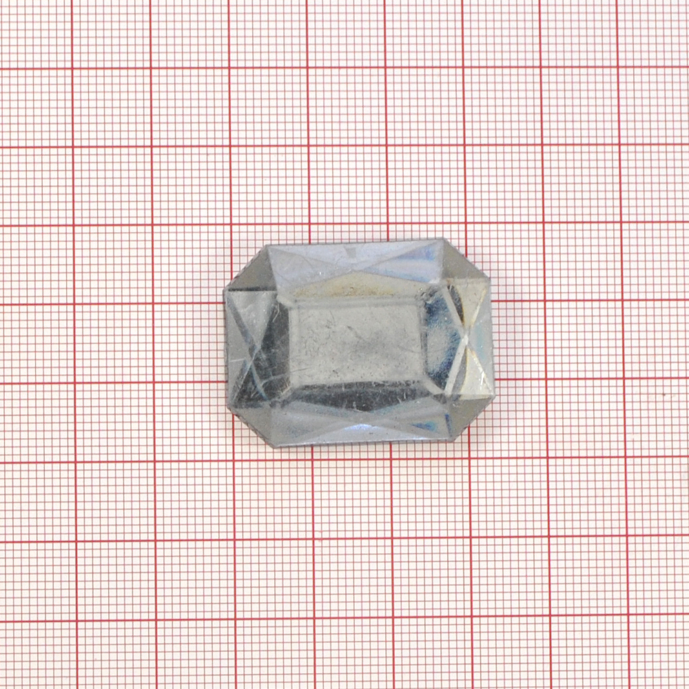 Стразы стеклянные на клей многранник плоский (26*34мм) серый, 1тыс.шт. Стразы на клей