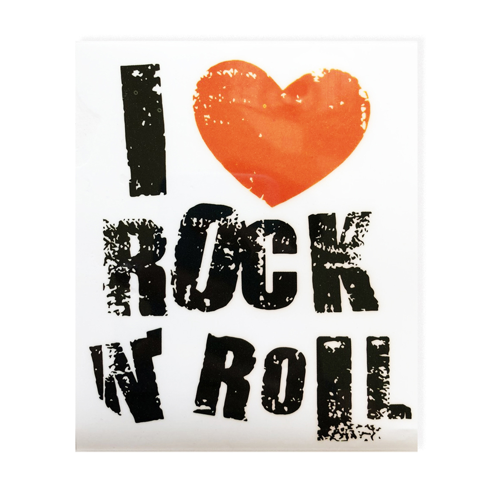Термоаппликация №01-15 I love rock&roll 10*12см, черно-белый и оранж, шт. Термопереводки Надписи