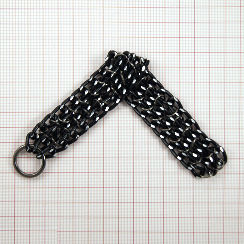 Перетяжка цепь Тройная, 1 кольцо 27*210мм BLACK. Перетяжка металл