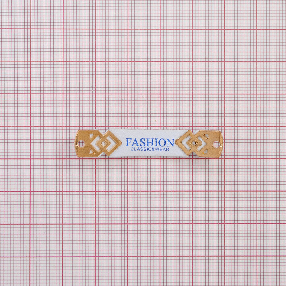Лейба кожзам Fashion Металлические наконечники 47*8мм белая, синий, GOLD. Лейба Кожзам
