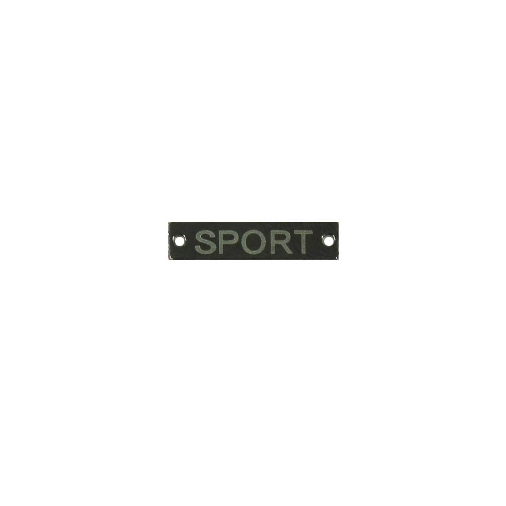 Лейба металл SPORT, 2*0,5см, BN /лого лазер/. Лейба Металл