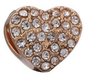 Подвеска-шарм металл, Сердце с камнями, 1,2см, золото, шт. Подвески