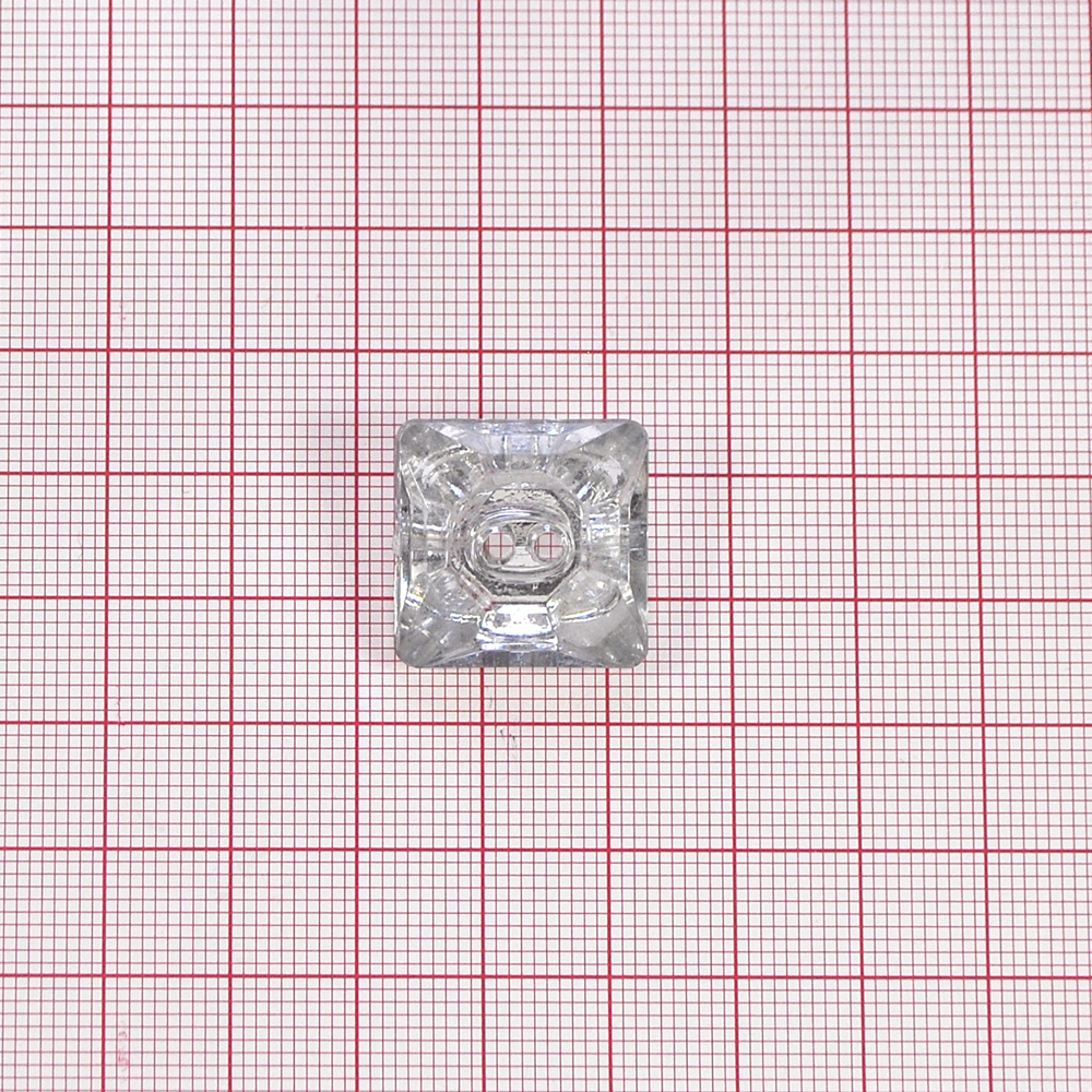 Пуговица Кристалл 2891 21мм белая квадратная, шт. Пуговица Акрил, Кристалл