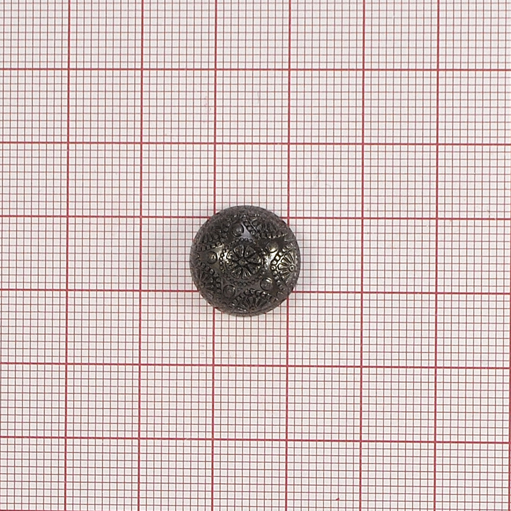 Пуговица металлическая Анастасия круглая 15мм, Old Silver шт. Пуговица Металл