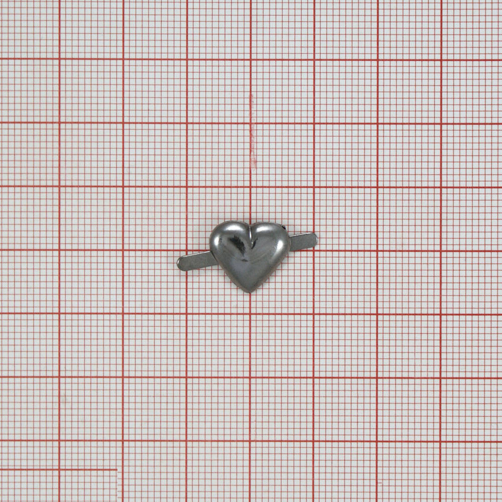 Краб металлический Сердце 1,3*1,3см black nikel, шт. Крабы Металл Геометрия