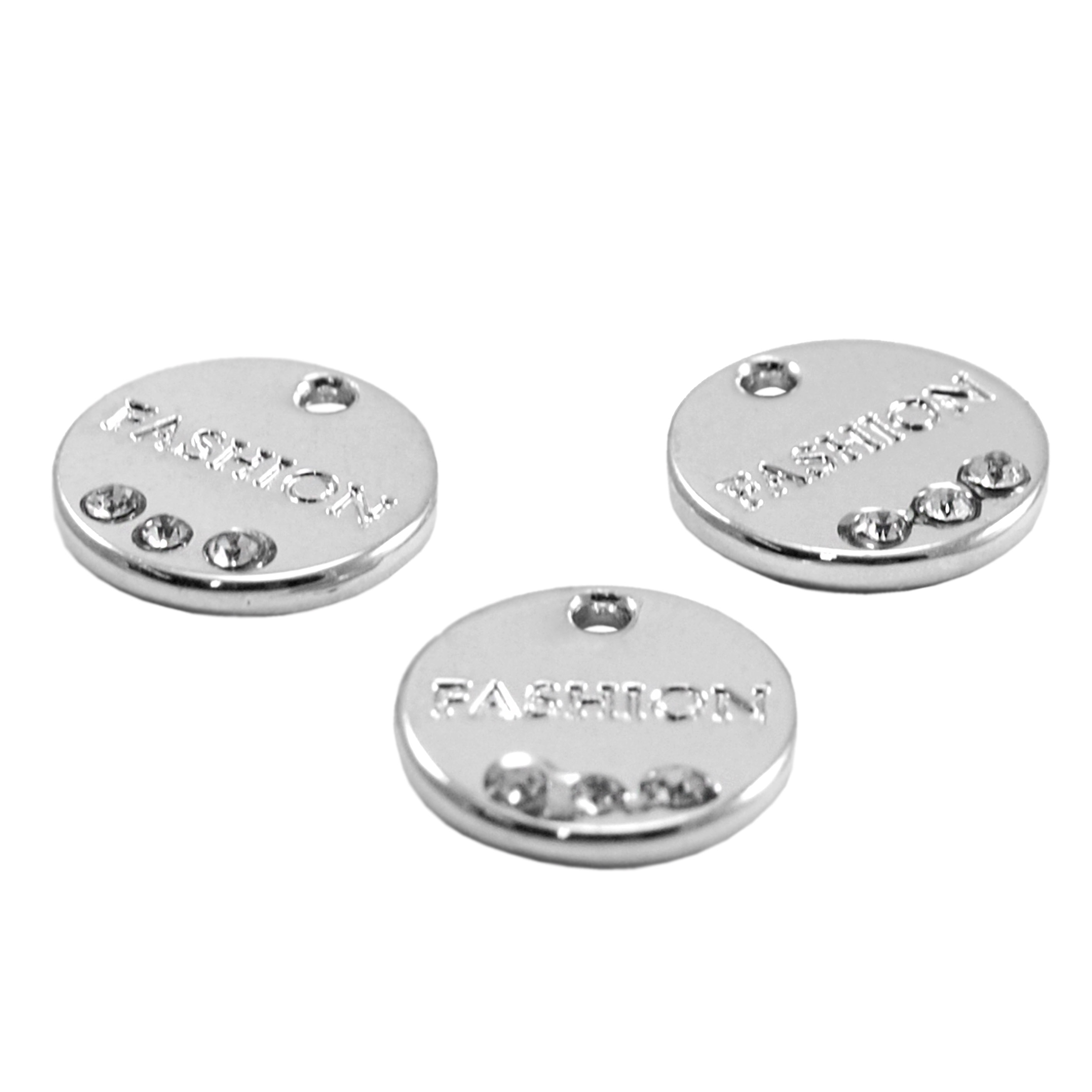 Подвеска металл FASHION 12мм, камни ss3 crystal 3шт, nickel, шт. Подвески