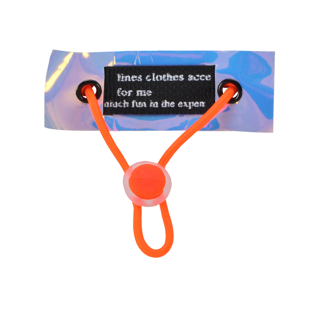 Лейба клеенка светоотражающая FOR ME 2,5*7см, черный, белый, шнурок оранжевый  шт. Лейба Клеенка