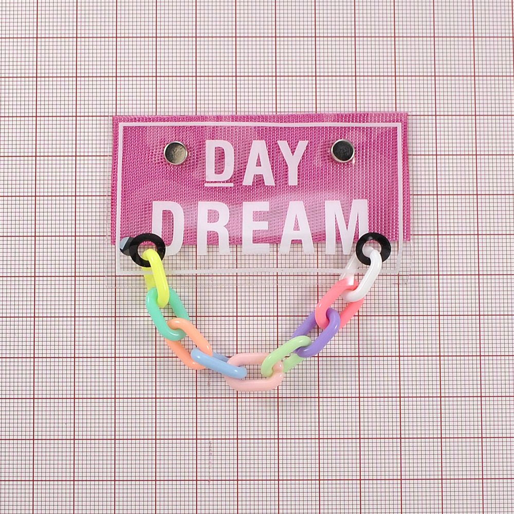 Лейба клеенка c цепочкой, Day Dream, 4,5*7,5см, розовый, шт. Лейба Клеенка