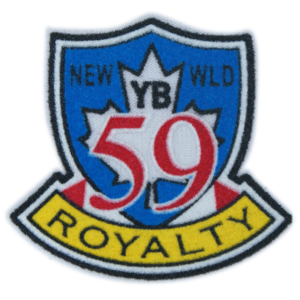 Термоаппликация флок 59 ROYALTY, 65*70мм, синий, желтый, красные цифры, черный текст, шт. Термопереводки Флок