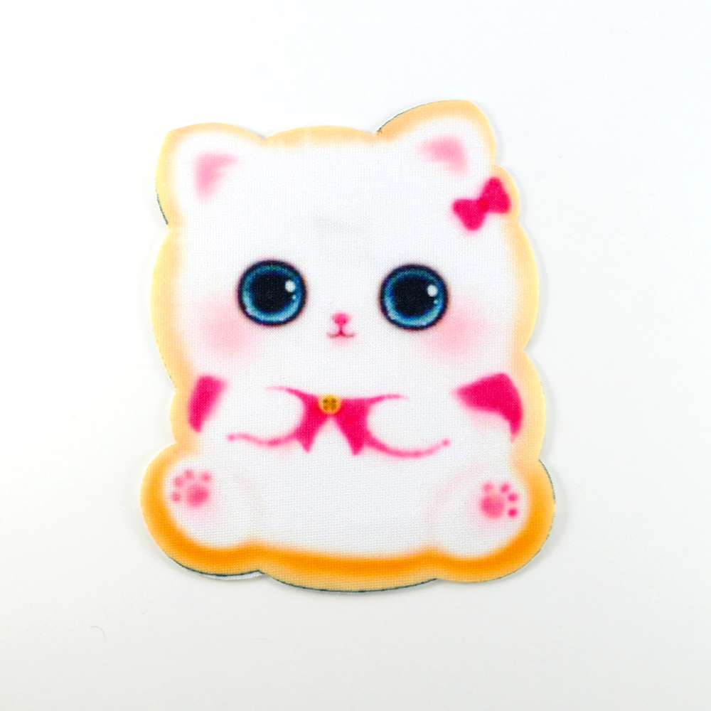 Аппликация клеевая Котенок белый 8,8*10,5см, /дайвинг/, шт. Аппликация клеевая