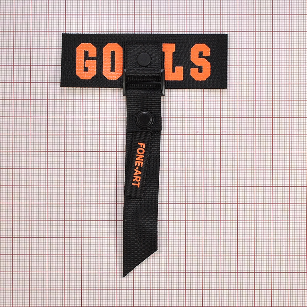 Лейба тканевая с повеской, GOLS, 9,5*3см, черный, оранжевый, шт. Лейба Ткань