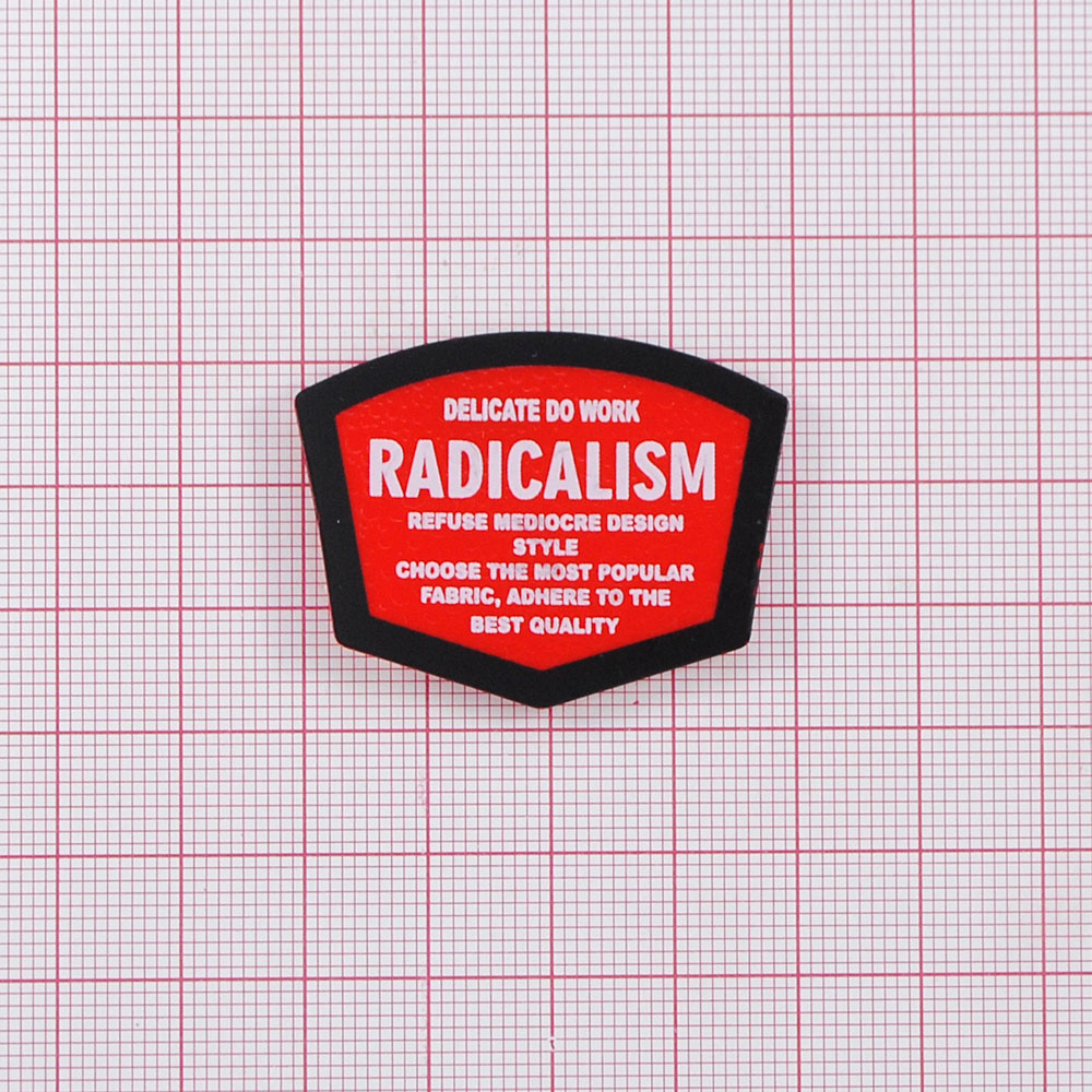 Лейба кожзам RADICALISM, 3*4см, черный, белый, красный, шт. Лейба Кожзам