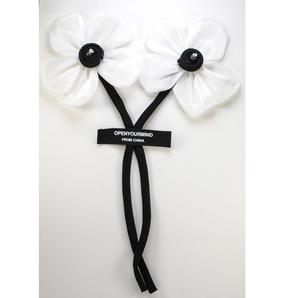 Аппликация Цветы, 27*19см, черный, белый, шт. Аппликации Пришивные Цветы Банты