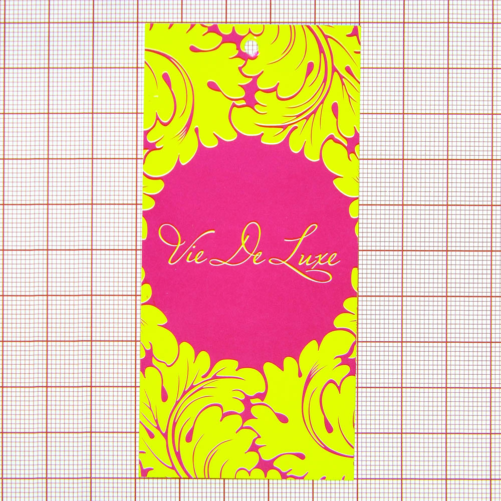 Этикетка бумажная Vie de luxe (желто-розовая), шт. Этикетка бумага
