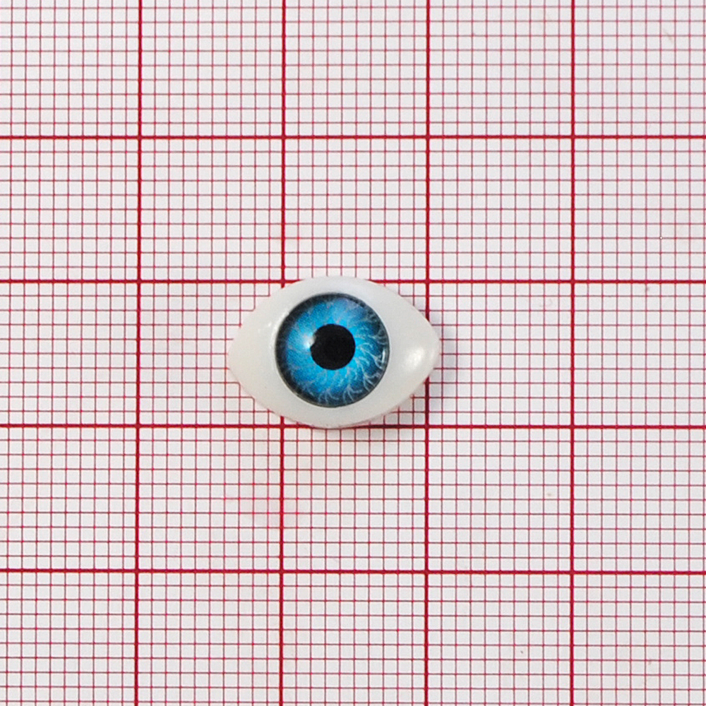 Глаз натуральная форма, № 5080 8мм голубой, 1тыс.шт. Глазики натуральн. форма