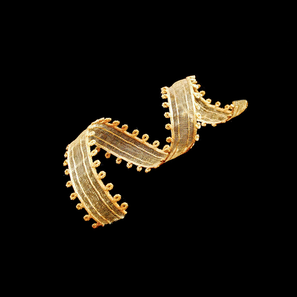 Тесьма органза с петельками 2,5см бежевый, 100ярд. Тесьма