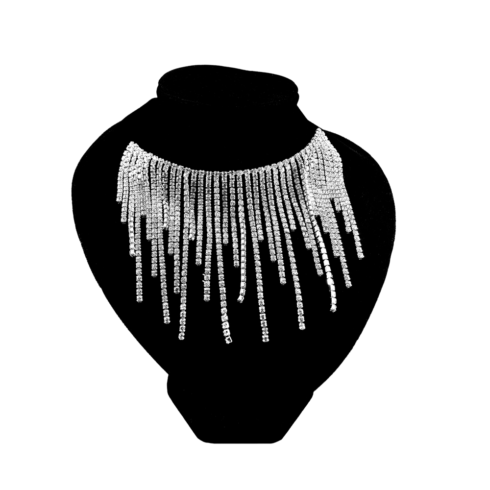 Тесьма стразы с подвесками, 11,5см, никель, белый, ярд. Тесьма из страз