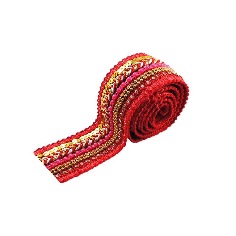 Тесьма Шнур, цепи и пайетки 3,6см красный, розовый, белый, светло-коричневый, золотые пайетки, камень Crystal, цепи, 30ярд. Тесьма