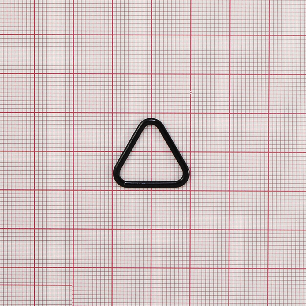 Перетяжка бельевая металл Треугольник 15мм (грань), 13,8*15,4мм (внутр.), 18*19,6мм (внешн.) черный, 1т.шт, уп. Перетяжка бельевая