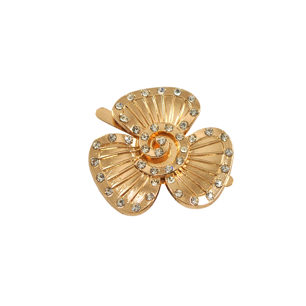 Краб металл Маковый цветочек 35*33 GOLD, белые камни, шт. Крабы Металл Цветы, Жуки