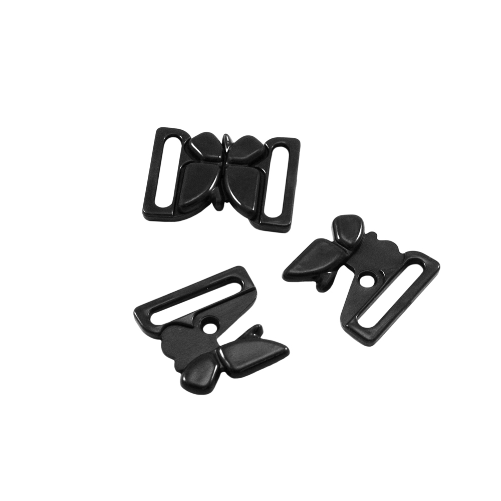 Застежка бельевая XZK-16 бабочка нейлон черн. 16мм, 1т.шт, уп. Застежка бельевая