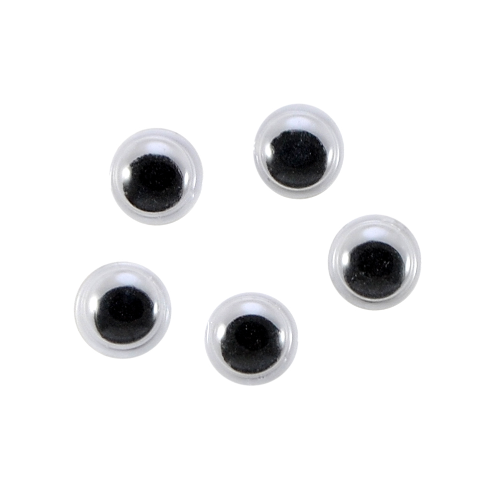 Глаз MR-8, круглый, белый, черный подвижный зрачок, 1тыс.шт. Глазики MR