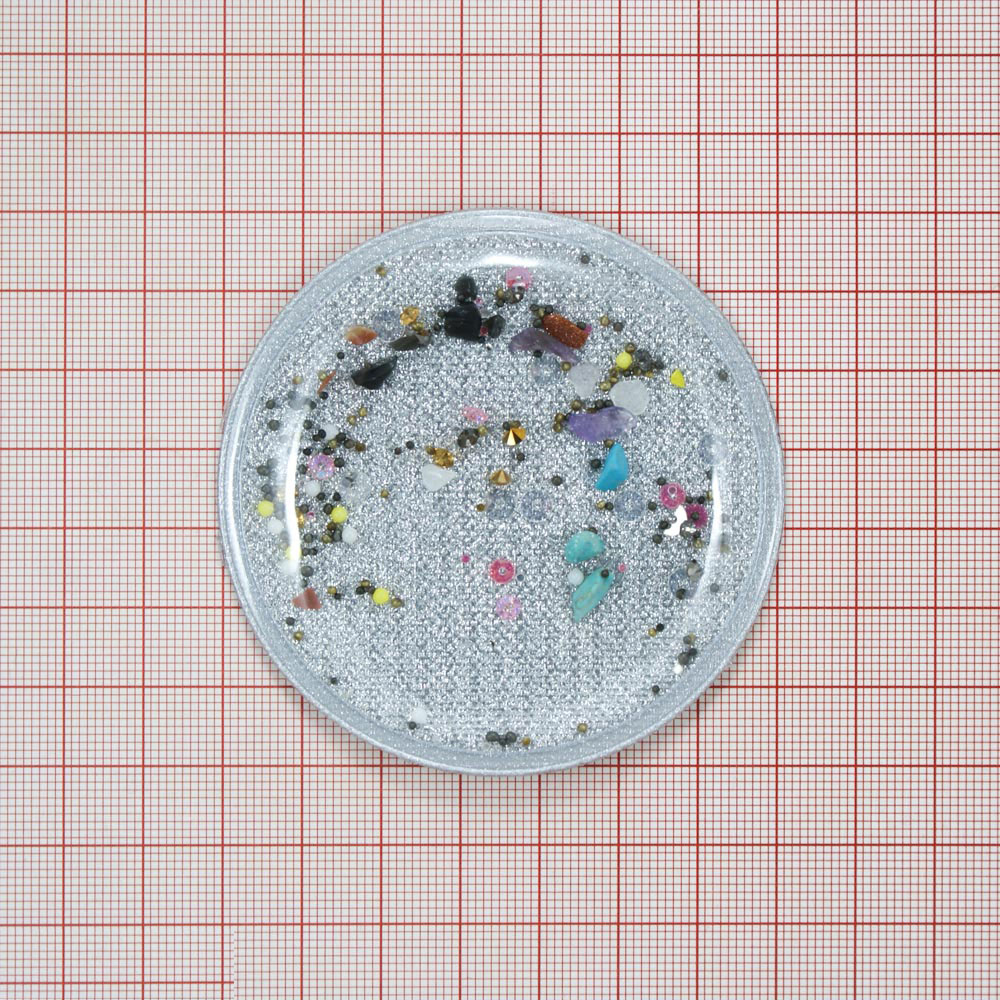 Аппликация клеевая силиконовая Аквариум Круг 6,7*6,7см серебро, шт. Аппликации клеевые Резина, Силикон